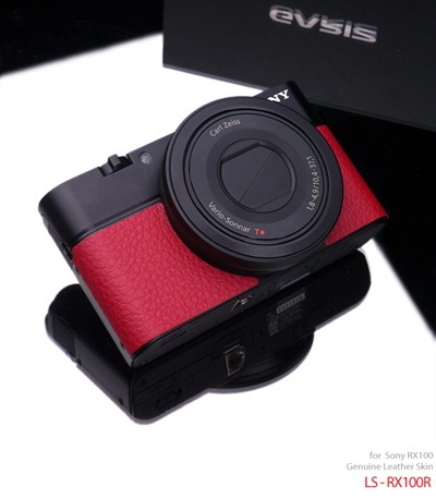 【クリックでお店のこの商品のページへ】★送料無料★GARIZ 高級革カメラケース Sony RX100用 レッド / GARIZ camera case for Sony RX100 Red LS-RX100R