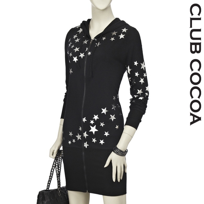 【クリックでお店のこの商品のページへ】[CLUB COCOA]Foil star hooded jumper＿C116JP1558