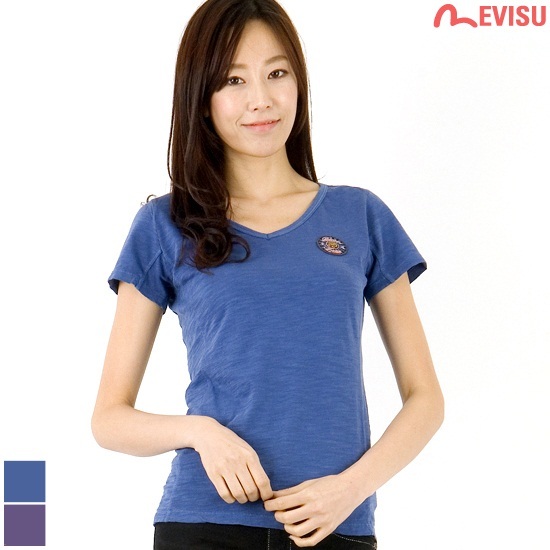 【クリックでお店のこの商品のページへ】[エヴィス]【WOMEN】EL2VT051半袖VネックTシャツ /シンプルTシャツ