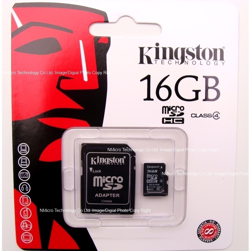 【クリックで詳細表示】【永久保証】Kingston microSDHCカード 16GB Class4 SD変換アダプター付 Kingston 16GB 16G Class 4 TF C4 micro SD SDHC mic