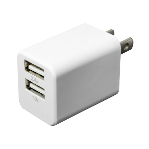 【クリックで詳細表示】ミヨシ USB-ACアダプタ 2.4A対応 2ポート 白 IPA-24U/WH