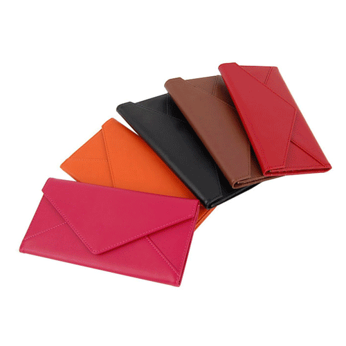 【クリックで詳細表示】[Modamia]HMBC-005S/Envelope Shape Clutch Card Long Wallet -Solid/手紙封筒形クラッチ型カード長財布