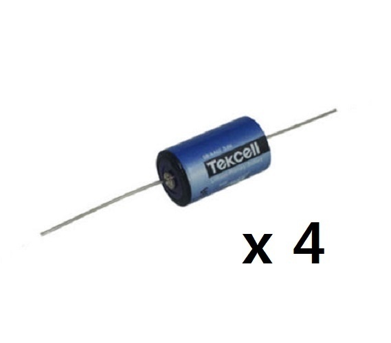 【クリックでお店のこの商品のページへ】[tekcell]4pcs x Tekcell SB-AA02 1/2AA Lithium Battery 3.6 Volt 1200mAh with Axial Wires