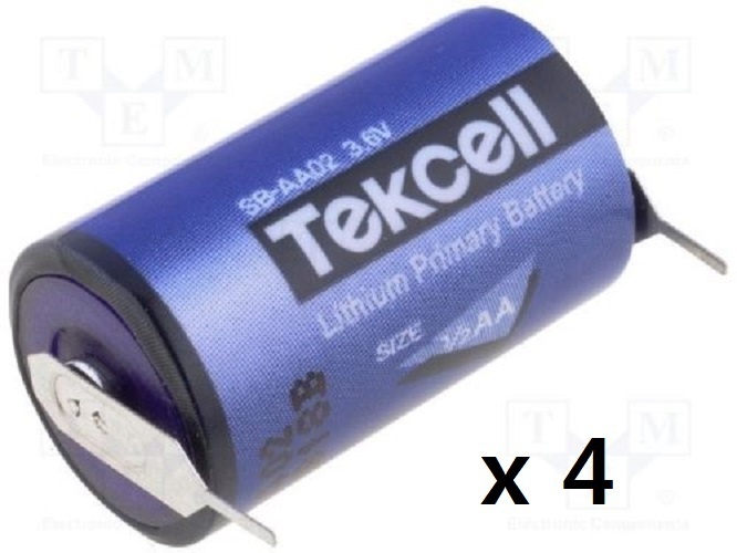 【クリックで詳細表示】tekcell4pcs x New Tekcell Lithium Battery SB-AA02 (1/2AA 3.6 V) 1200mAh with 2P Terminal