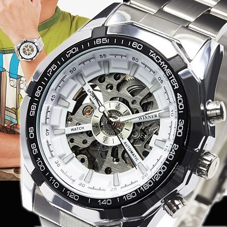 【クリックで詳細表示】[MAC]メンズ腕時計/3Dフルスケルトン自動巻き腕時計/ホワイト[ru-AC-W-BCG89WH]重厚さと上品さを兼ね揃えたメンズ機械式モデル！腕時計 メンズ ウォッチ 自動巻き 男性用腕時計
