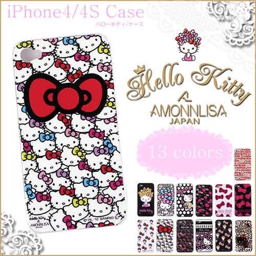 【クリックでお店のこの商品のページへ】Hello Kitty × AMONNLISA iPhone4S/4ケース フェイスズ