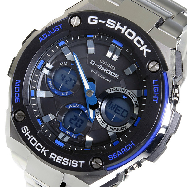 【クリックでお店のこの商品のページへ】カシオ Gショック Gスチール クオーツ メンズ 腕時計 GST-S100D-1A2 ブラック