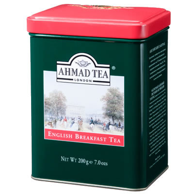 【クリックで詳細表示】アーマッド(AHMAD)紅茶 イングリッシュブレックファストティー 200g缶(リーフ)ミルクに◎しっかりとしたコクと甘みを感じる英国ブレンド紅茶