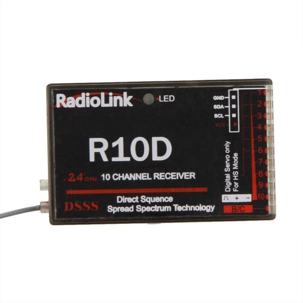 【クリックでお店のこの商品のページへ】RadioLink AT9 AT10トランスミッタRCヘリコプターマルチコプター用SGオリジナルRadioLink R10D 2.4G 10CH DSSSレシーバ