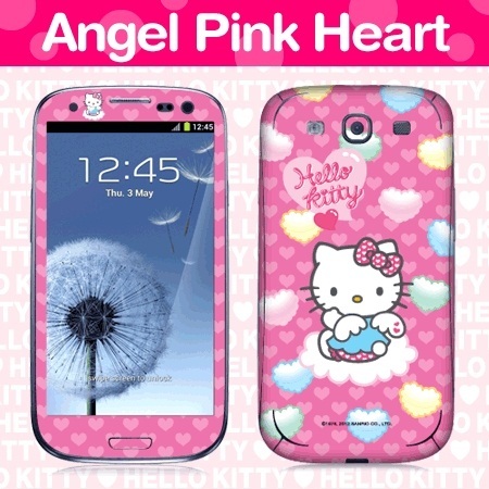 【クリックで詳細表示】キティちゃん ハローキティ Hello Kitty スキンシール au AQUOS SERIE(SHL21)/ISW16SH/IS14SH/IS13SH/IS12SH/IS11SH/IS05 SHARP【Angel Pink Heart】キティちゃんスマホスキンシール