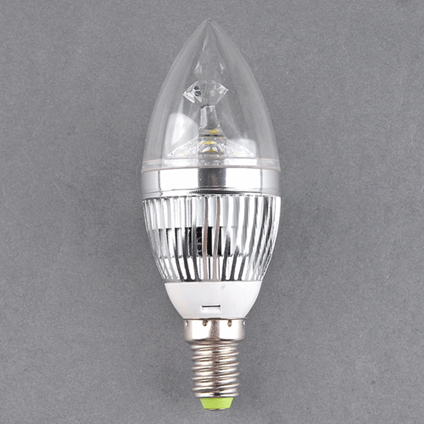 【クリックでお店のこの商品のページへ】E14 3W 85V-265V 6000K-6500K LED Cold White Candle LightBulb Lamp