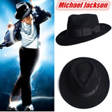 ＜Qoo10キューテン＞ Michael Jackson ハットウール100％ 男女ジャズハットトッパー イングランド新しいファッションハットブラック カップルの帽子スペシャルフォール ウインター ダンス hat