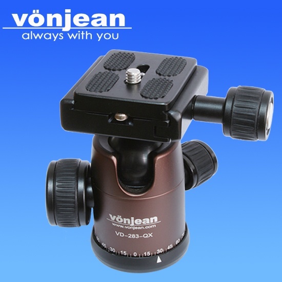 【クリックでお店のこの商品のページへ】vonjean VD-283-QX BROWN ballhead for tripod Load capacity 8Kg デジタルカメラ用 三脚 用 ボールヘッド ブラウン