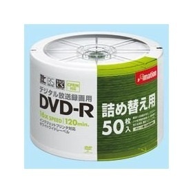 【クリックで詳細表示】DVD-R120PWBCX50SRF イメーシヨン DVD-R120PWBCX50SRF 録画用DVD-R 120分 1-16倍速 リフィールケース入50枚P