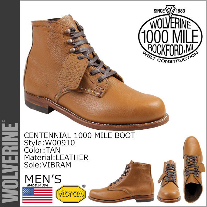 【クリックでお店のこの商品のページへ】ウルヴァリン WOLVERINE 1000マイル ブーツ CENTENNIAL 1000 MILE BOOT Dワイズ W00910 ワークブーツ メンズ