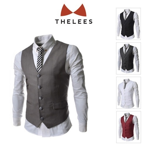 【クリックでお店のこの商品のページへ】THELEES(TLV2) Slim Double Zipper Waist Coat Vest