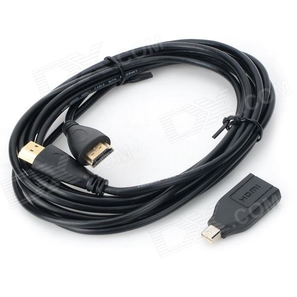 【クリックで詳細表示】Macbook Mini DisplayPort DP to HDMI Adapter ＋ 1.4V HDMI Cable - Black (300cm)