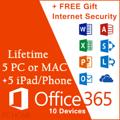 microsoft office 365 2016 lifetime license 5 devices for windows, mac & mobile