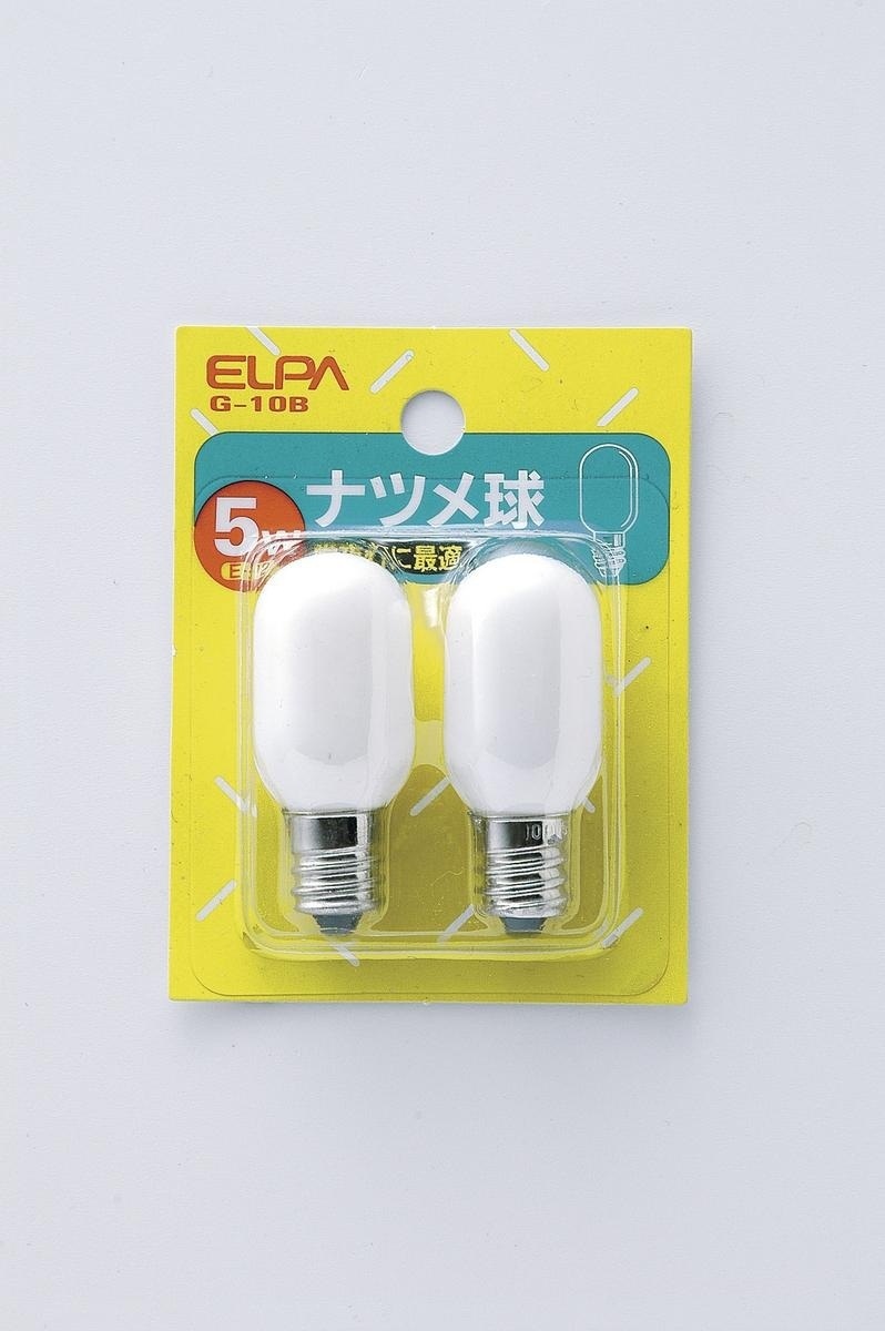 【クリックでお店のこの商品のページへ】ELPA ナツメ球 口金E12 5.0W G-10B