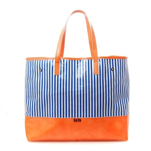 【クリックでお店のこの商品のページへ】[ANDREA VANNA]GSC048F Stripe Shopper Bag(ORANGE)/ビッグショッパーバッグ