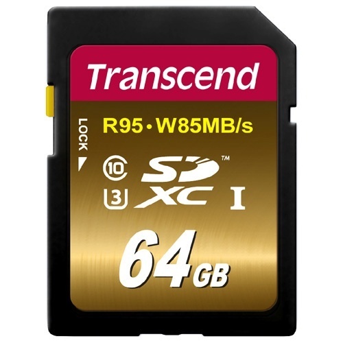 【クリックで詳細表示】トランセンドトランセンド 64GBSDXC UHS-1 U3 (R95、W85MB/s)カ-ド TS64GSDU3X