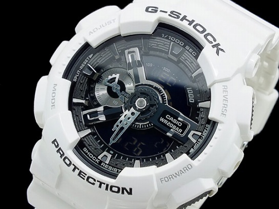 【クリックで詳細表示】カシオ腕時計 ブランド CASIO カシオ カシオ CASIO Gショック ホワイト＆ブラック アナデジ メンズ 腕時計 GA-110GW-7AJF ga-110gw-7ajf 【直送品の為、代引き不可】