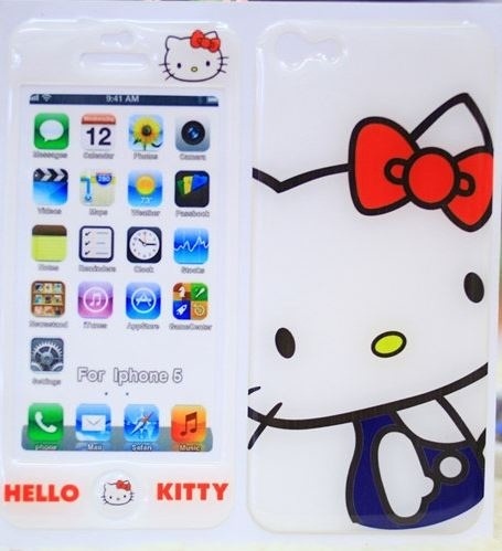 【クリックで詳細表示】iphone5 デザインシール Hello kitty 前＋後