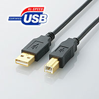 【クリックでお店のこの商品のページへ】エレコム USB2.0ケーブル/A-Bタイプ/ノーマル/1.5m/ブラック U2C-B15BK