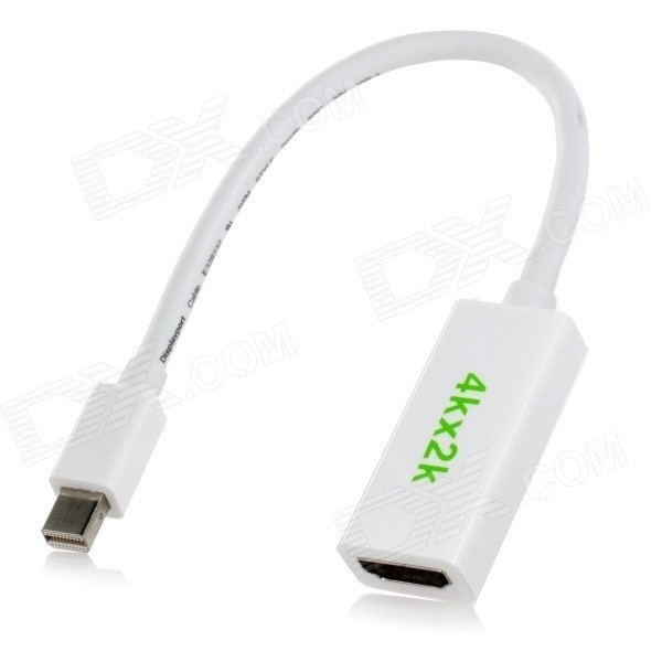 【クリックで詳細表示】4K x 2K Mini Displayport Male to HDMI Female Adapter Cable - White (19cm)