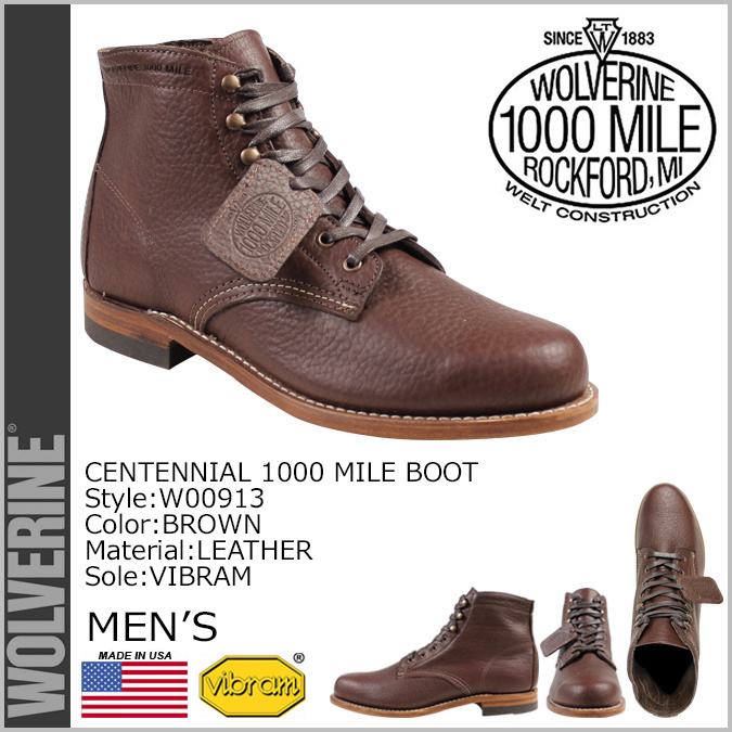 【クリックで詳細表示】ウルヴァリン WOLVERINE 1000マイル ブーツ CENTENNIAL 1000 MILE BOOT Dワイズ W00913 ワークブーツ メンズ
