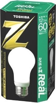 【クリックでお店のこの商品のページへ】東芝 ネオボールZリアル 電球形蛍光ランプ 電球60ワットタイプ 昼白色 EFA15EN/12-R