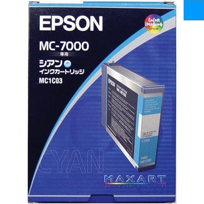 【クリックでお店のこの商品のページへ】エプソン インクカートリッジ MC1C03(MC-7000用/シアン) MC1C03
