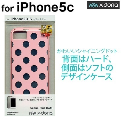 【クリックでお店のこの商品のページへ】RBXLCG01｜iPhone5c ケース X-doria Scene Plus Dots ピンク