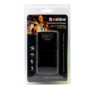 【クリックで詳細表示】[SOSHINE]Free Shipping SOSHINE LCD Universal Charger for Li-Ion 3.7/7.4V battery LCD Universal Battery Charger For Digital Cameras and Camcorders US Plug