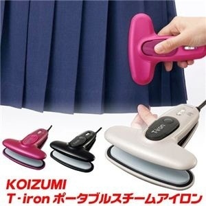 【クリックで詳細表示】KOIZUMI(コイズミ) T-iron ポータブルスチームアイロン KAS-3000/P ピンク