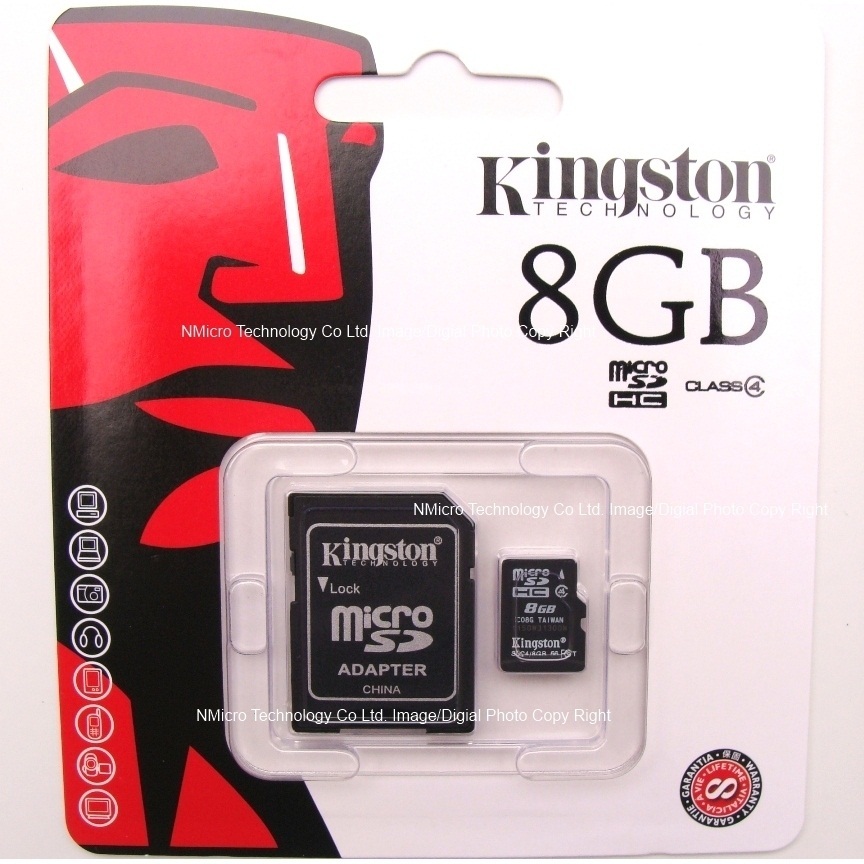 【クリックでお店のこの商品のページへ】【永久保証】Kingston microSDHCカード 8GB Class4 SD変換アダプター付 Kingston 8GB 8G Class 4 TF C4 micro SD SDHC microS