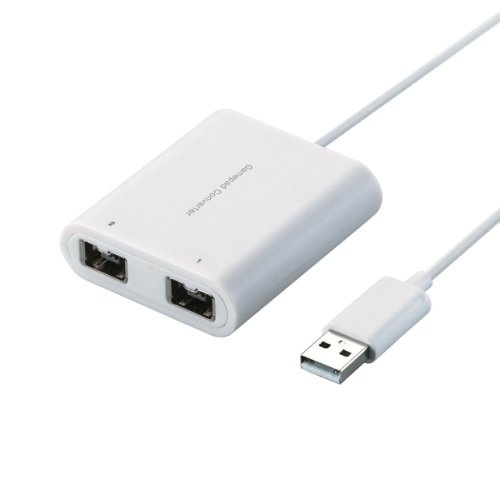 【クリックで詳細表示】ELECOM ゲームパッドコンバータ USB接続 Wiiクラシックコントローラ対応 2ポート ホワイト JC-W02UWH
