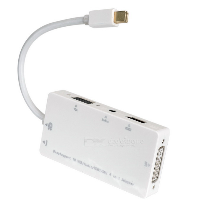 【クリックでお店のこの商品のページへ】Mini DisplayPort to VGA / Audio / HDMI / DVI Adapter Cable - White