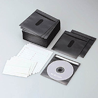 【クリックでお店のこの商品のページへ】[ELECOM(エレコム)] 不織布CD・DVDケース(両面収納) CCD-016LBK