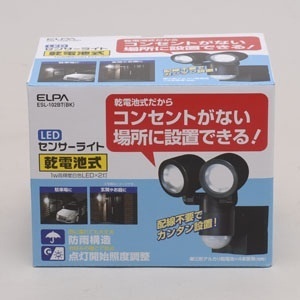 【クリックでお店のこの商品のページへ】エルパ 乾電池式LEDセンサーライト ESL-102BT(BK)