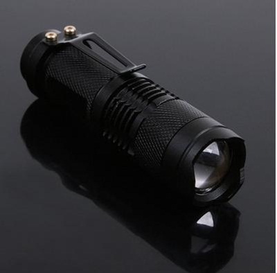 【クリックで詳細表示】Mini LED Torch 7W 300LM CREE Q5 LED Flashlight Adjustable Focus Zoom flash Light Lamp free shipping wholesale