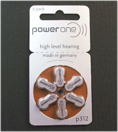 【クリックで詳細表示】補聴器電池 PR41(P312) 6個セット/ドイツPowerOne製/補聴器用空気電池・補聴器用電池