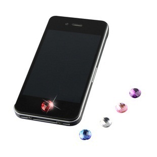 【クリックで詳細表示】[iphone/ipad][HOME button sticker]100％ SWAROVSKI CRYSTAL BLINGBLING 4 COLORS