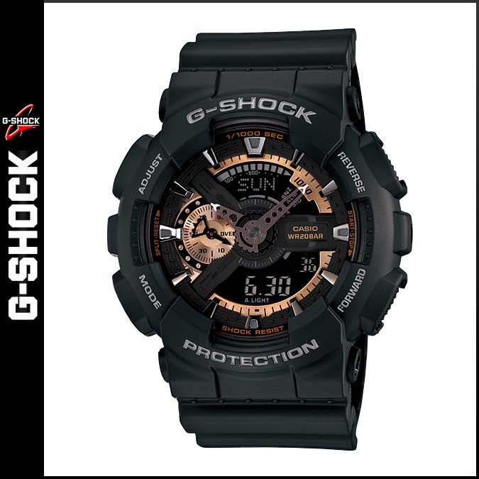 【クリックでお店のこの商品のページへ】カシオ CASIO G-SHOCK 腕時計 GA-110RG-1AJF ROSE GOLD SERIES Gショック GSHOCK ブラック ローズゴールド メンズ レディース