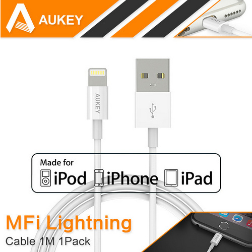 【クリックで詳細表示】Aukey For Apple MFi Certified For iPhone 5 5C 5S 6 6s 6Plus ipad Air For Lightning 8 pin USB Data Charger Cable Line