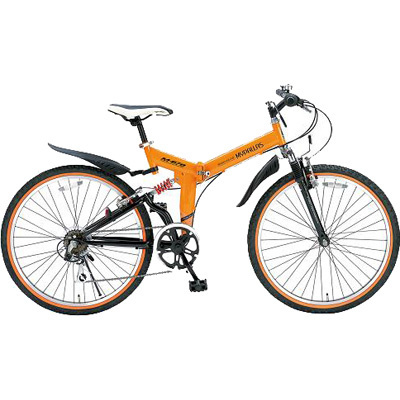 【クリックでお店のこの商品のページへ】マイパラス 26インチ 折畳ATB自転車 6SP・Wサス オレンジ M-670-OR