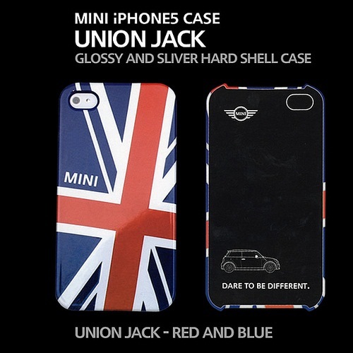 【クリックでお店のこの商品のページへ】MNHCP502NA｜MINI UNION JACK GLOSSY AND SLIVER HARD SHELL CASE for iPhone5 Blue
