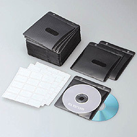 【クリックで詳細表示】[ELECOM(エレコム)] 不織布CD・DVDケース(両面収納) CCD-019LBK