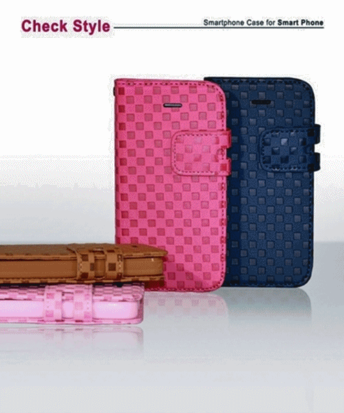 【クリックで詳細表示】[iPhone5]iPhone 5 Bumper Case Cover Apple Frame Diary Slim Simple Easy Pink Check Brown