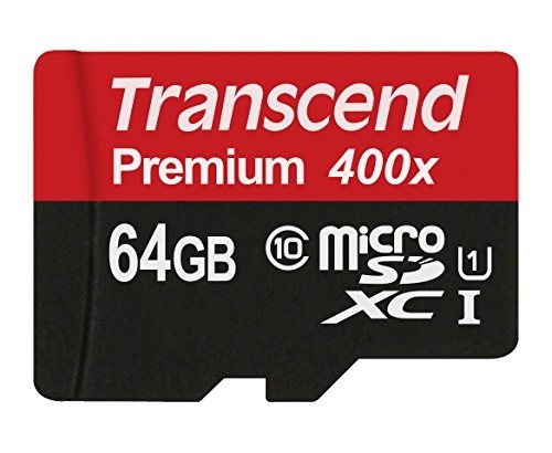 【クリックでお店のこの商品のページへ】Transcend 64GB MicroSDXC Class 10 UHS-1 Memory Card with Adapter up to 60MB/s (TS64GUSDU1PE)